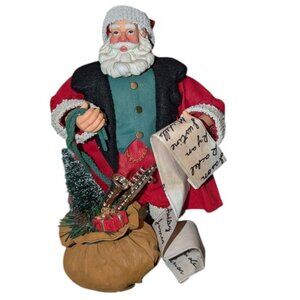 Vintage 10" Clothed Standing Good List Santa Claus Figure 90s 1990s Dillard's